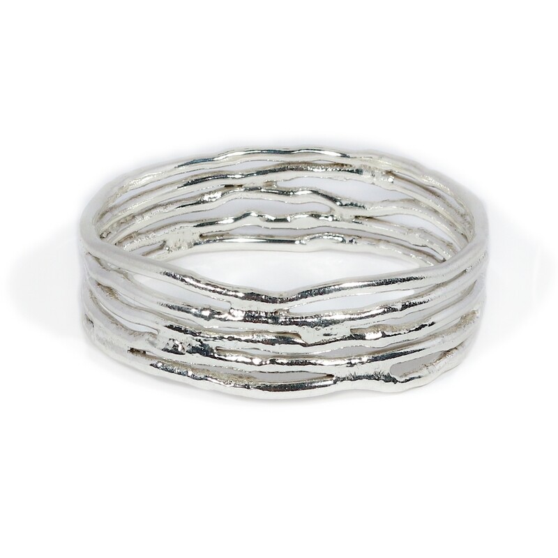 Silver Cyclone 5 Bangle
