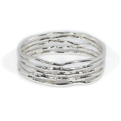 Silver Cyclone 5 Bangle