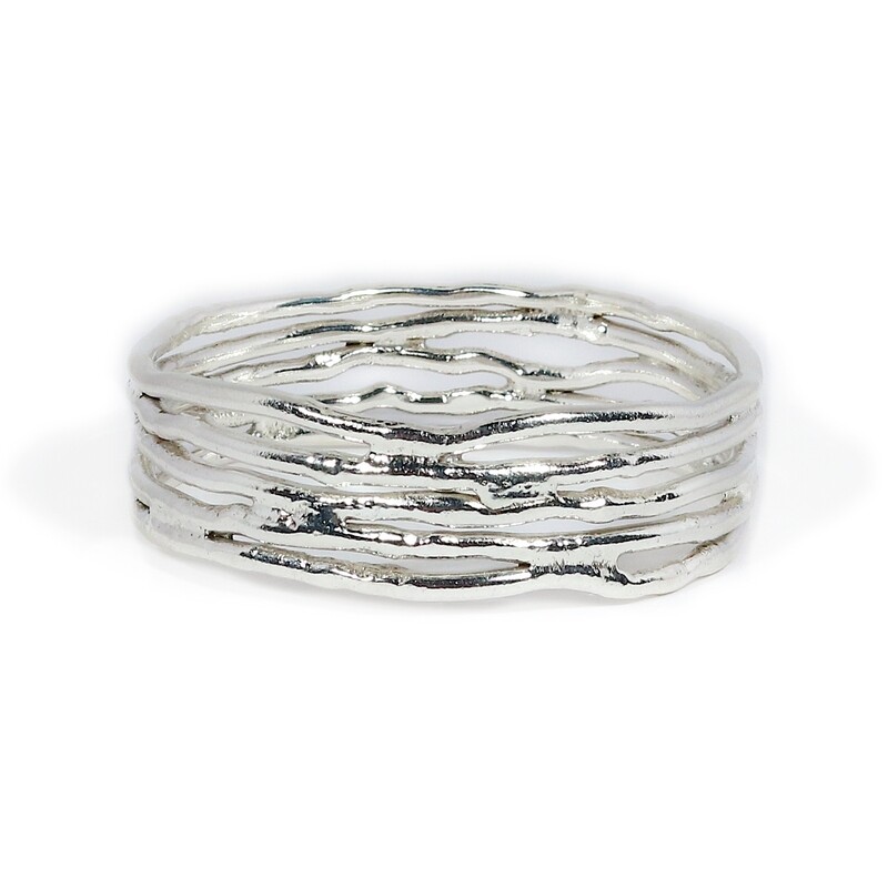 Silver Cyclone 5 Bangle