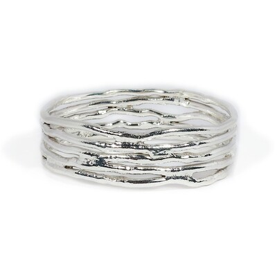 Silver Cyclone 5 Bangle