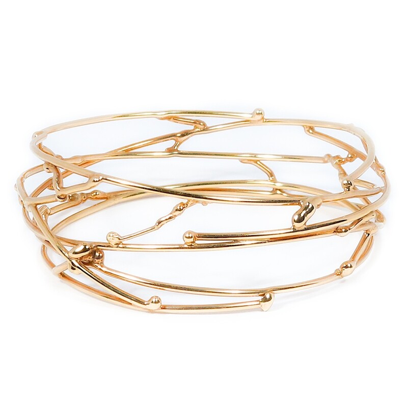 9ct Yellow Gold Wide Birdsnest Bangle