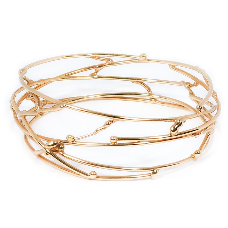 9ct Yellow Gold Wide Birdsnest Bangle