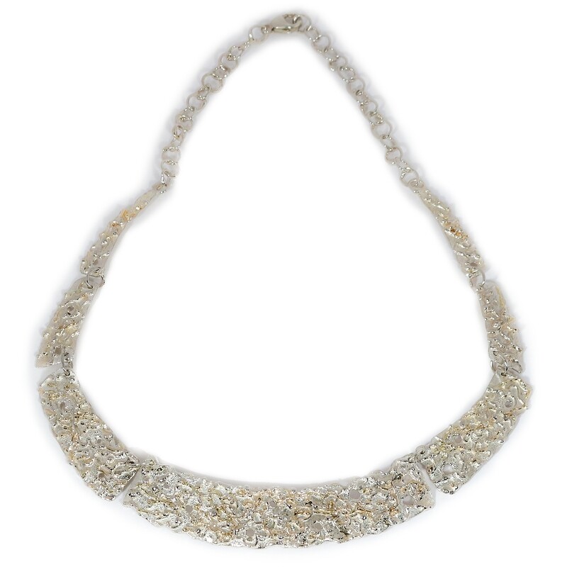 Silver &amp; 14ct Yellow Gold Filigree Necklace