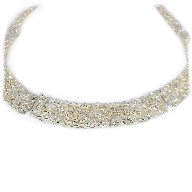 Silver &amp; 14ct Yellow Gold Filigree Necklace