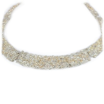 Silver &amp; 14ct Yellow Gold Filigree Necklace