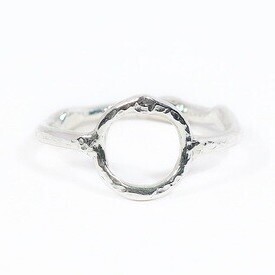 Silver Cyclone 1 Hammered Ring