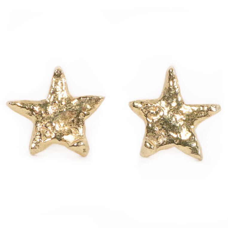 18ct Gold Star Stud Earrings (12mm wide)