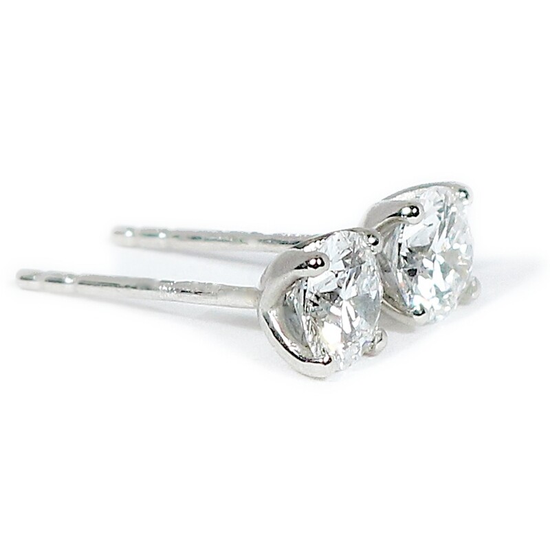 Platinum ​Claw Set 1ct Diamond Stud Earrings