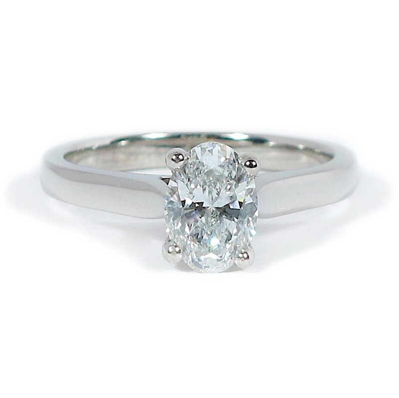 Platinum ​Claw Set 1ct Oval Lab Diamond Ring