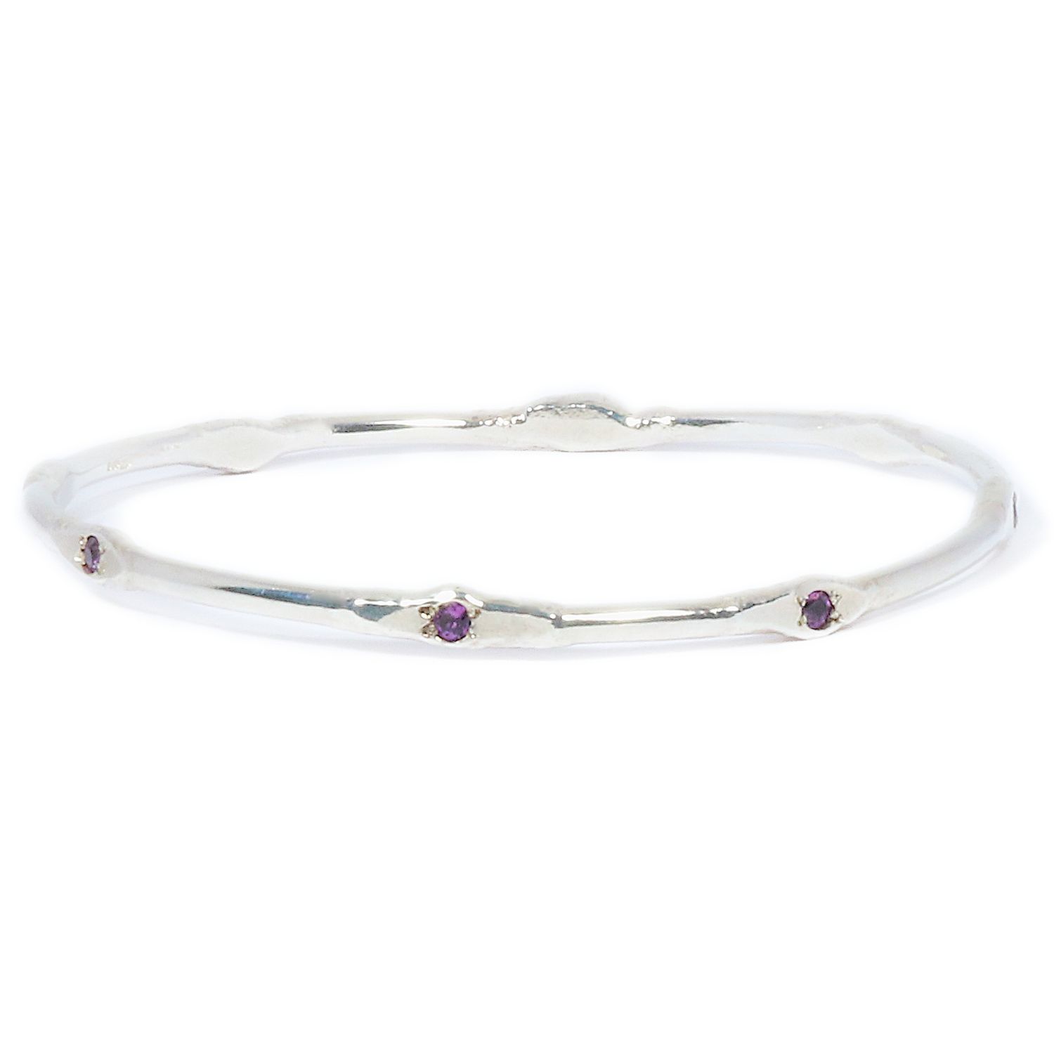 Silver Amethyst Cyclone Bangle