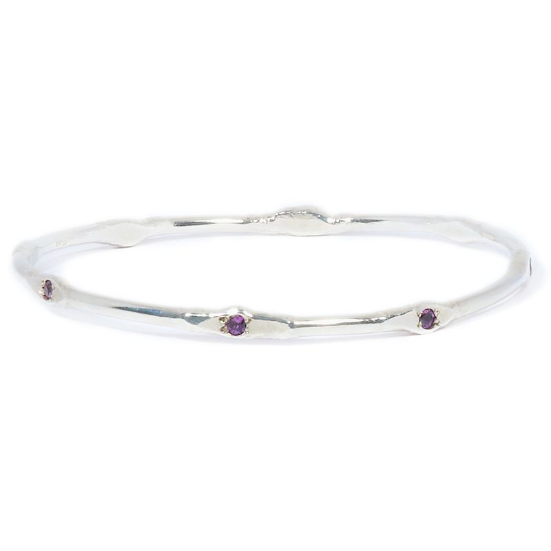 Silver Amethyst Cyclone Bangle