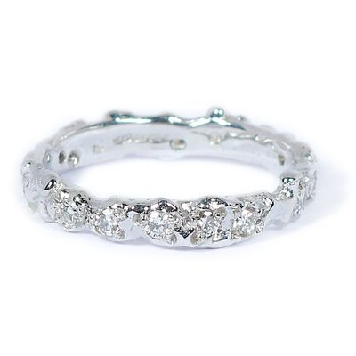 18ct White Gold Filigree Diamond Ring