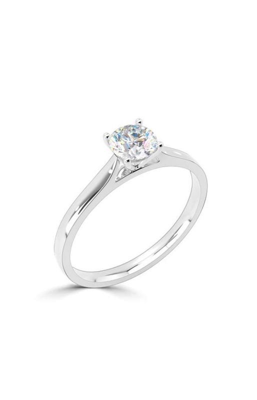 Platinum Four Claw Round 0.30ct Solitaire Diamond Ring