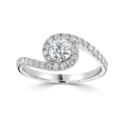 Platinum Pucci Claw Set  Halo Diamond Set Shoulder Ring