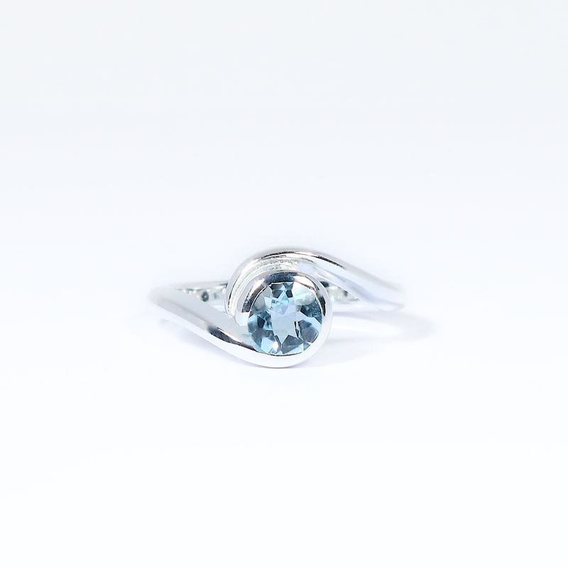 Silver Sky Blue Topaz Pucci Ring