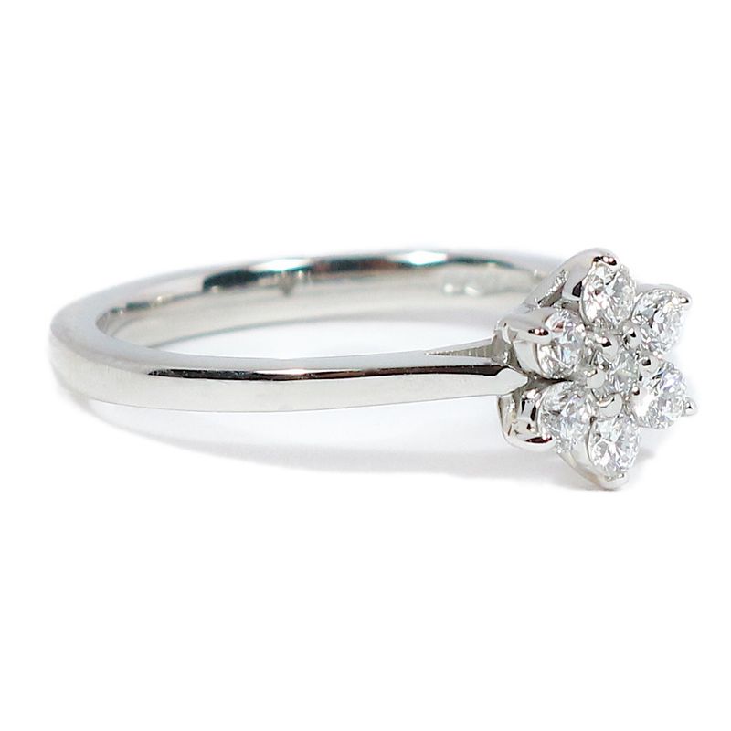 Platinum Diamond 0.35ct Flower Cluster Ring
