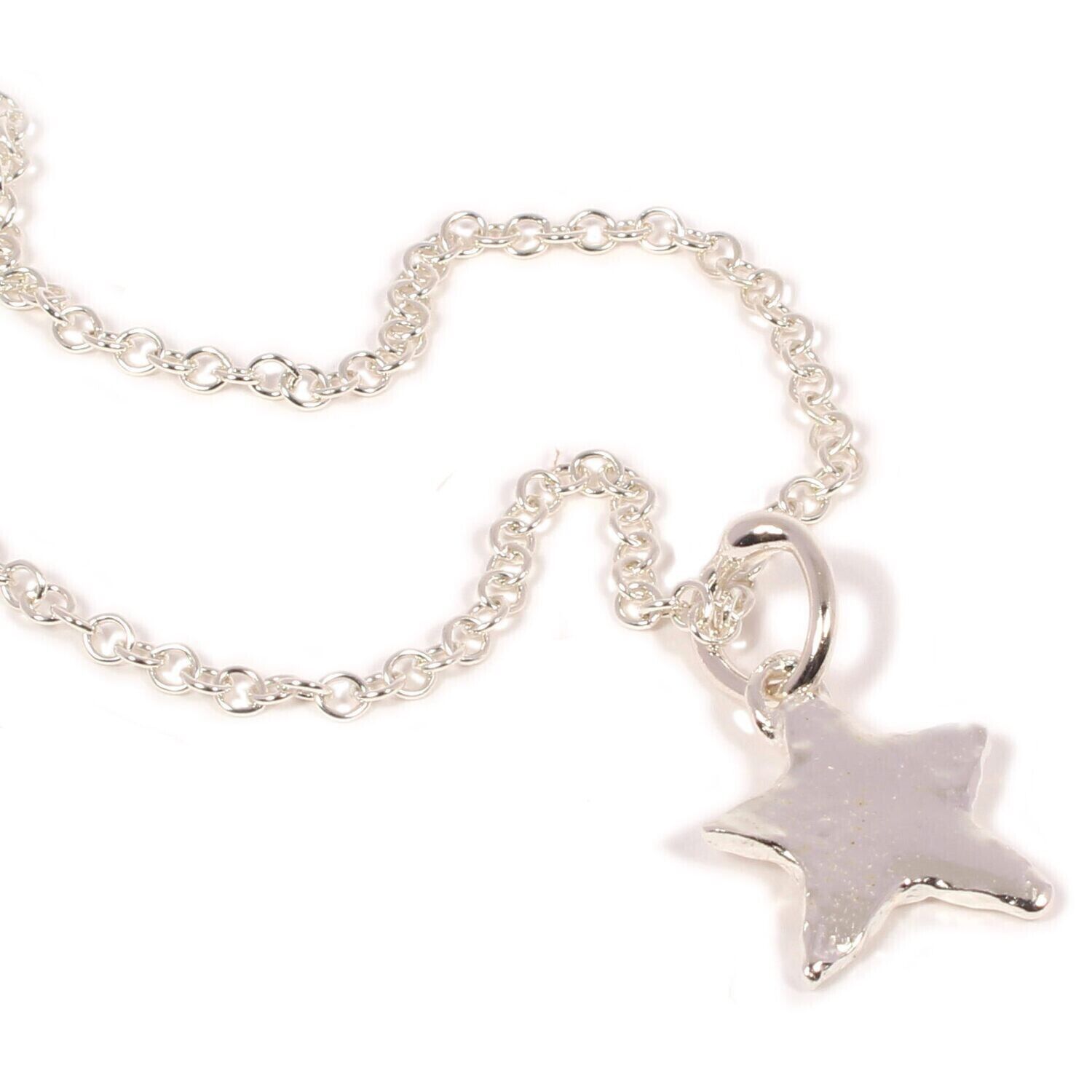 Silver Star Pendant &amp; Chain (20mm wide)
