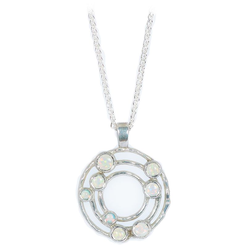 Silver Opal 20mm Cyclone 3 Pendant