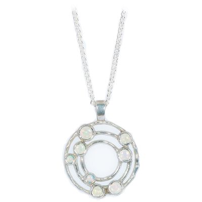 Silver Opal 20mm Cyclone 3 Pendant