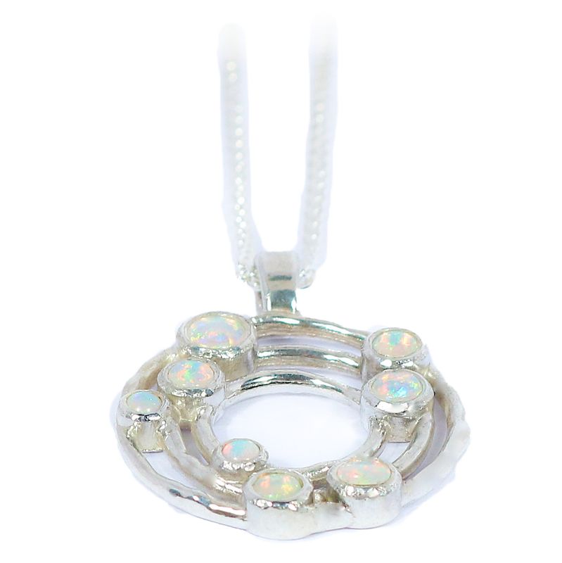 Silver Opal 20mm Cyclone 3 Pendant