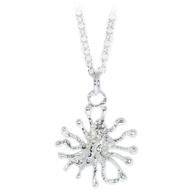 Silver Sunray Coral Pendant