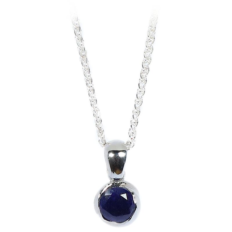 Platinum Blue Sapphire Rosebud Pendant