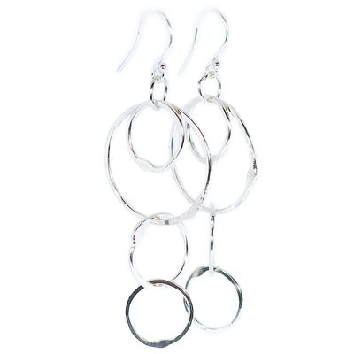 ​Silver Cyclone 3 Drop Earrings