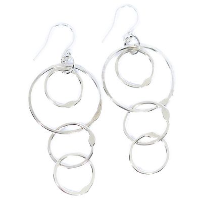 ​Silver Cyclone 3 Drop Earrings