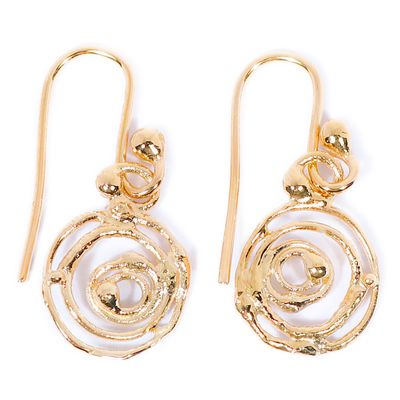 9ct Yellow Gold Montana Swirl Drop Earrings (11mm diameter)