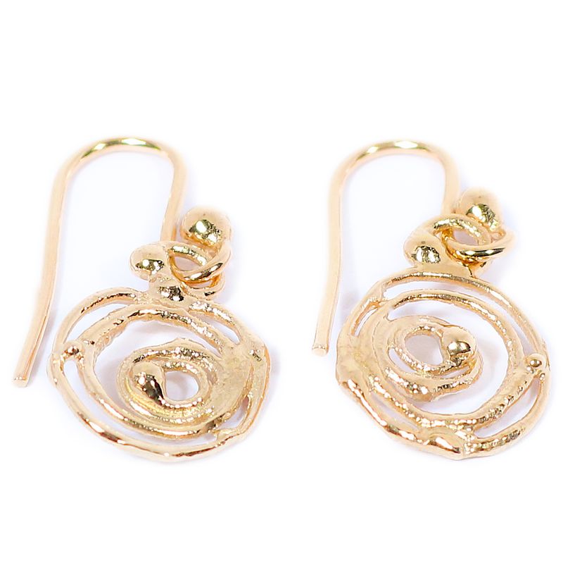 9ct Yellow Gold Montana Swirl Drop Earrings (11mm diameter)