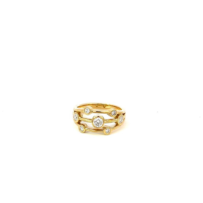 18ct Gold 0,44ct Diamond Seven-Stone Polished Twister Ring