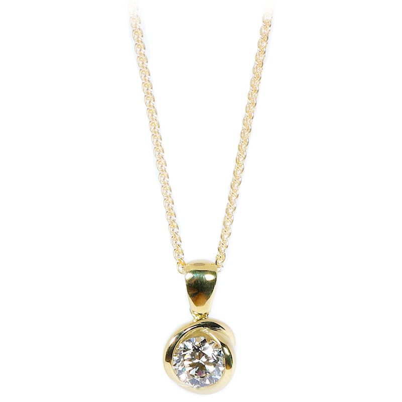 18ct Gold 0.76ct Lab Diamond Rosebud Pendant
