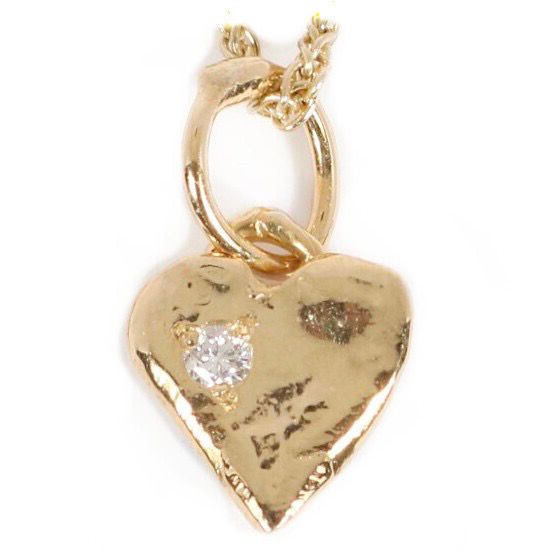 18ct Gold Diamond Heart Pendant (10mm wide)