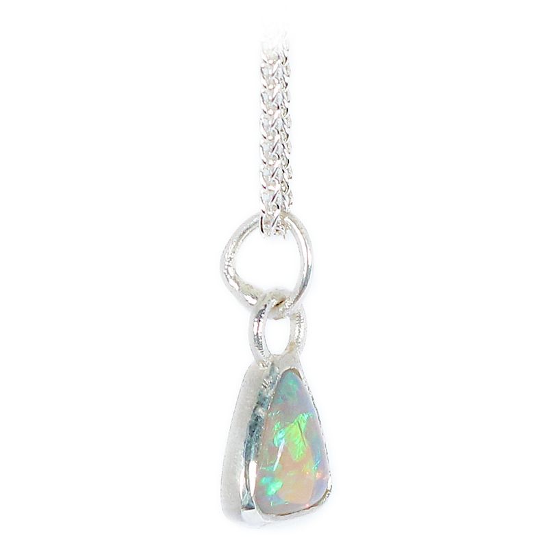 Silver Trillion 0.70ct Opal Pendant &amp; Chain