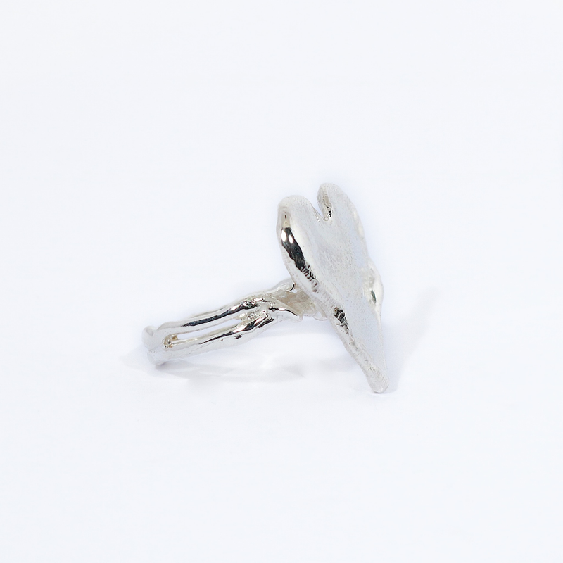 Silver Solid Heart(15mm Wide) Cyclone 2 Ring