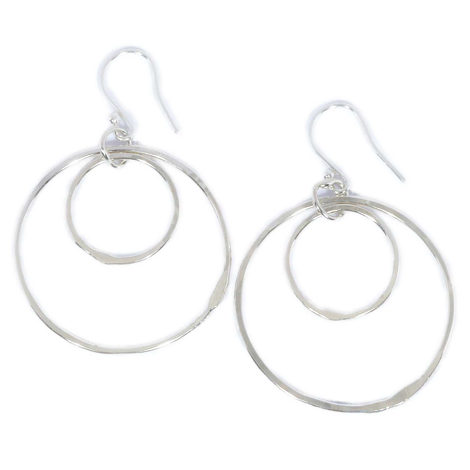 Silver 30mm Cyclone Drop Earrings