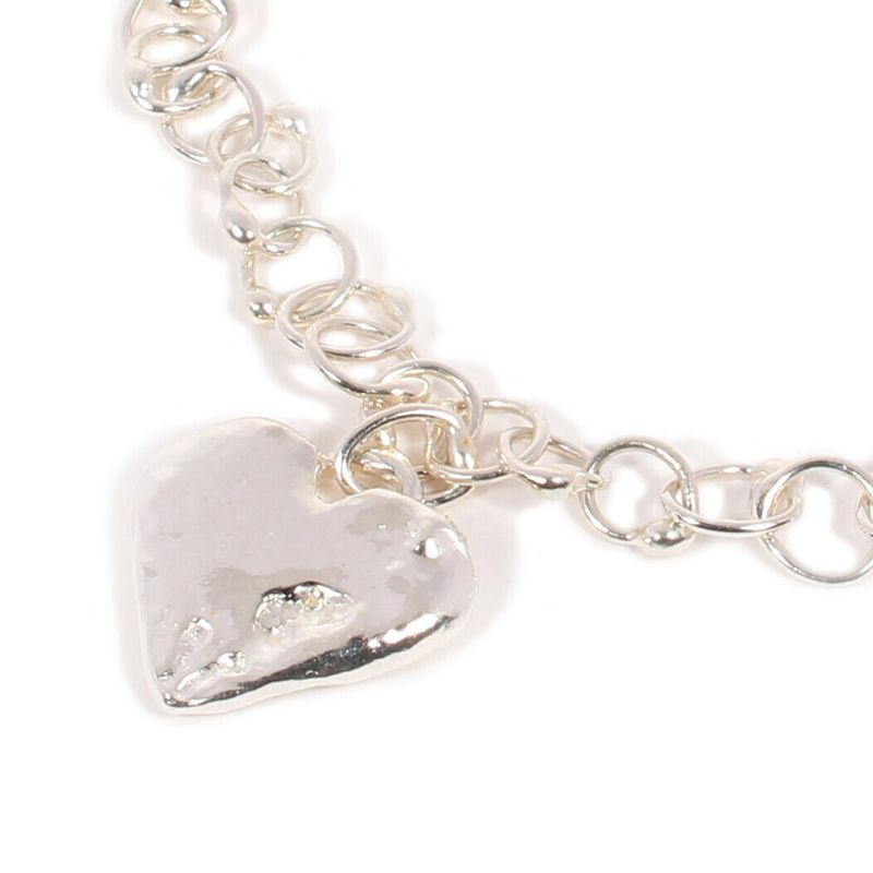 Silver Original Jane Watling Extra Fine Fused Bracelet &amp; Baby Heart Charm (10mm wide)