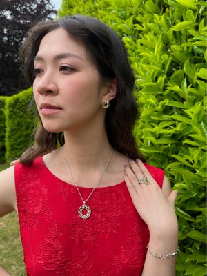Silver Pink Tourmaline Cyclone 3 Pendant