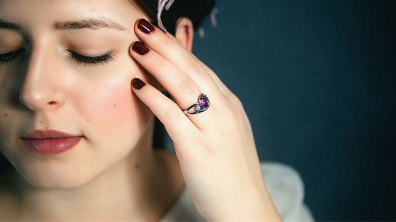 Platinum Diamond &amp; Pink Sapphire Pucci Ring