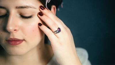 Platinum Diamond &amp; Pink Sapphire Pucci Ring