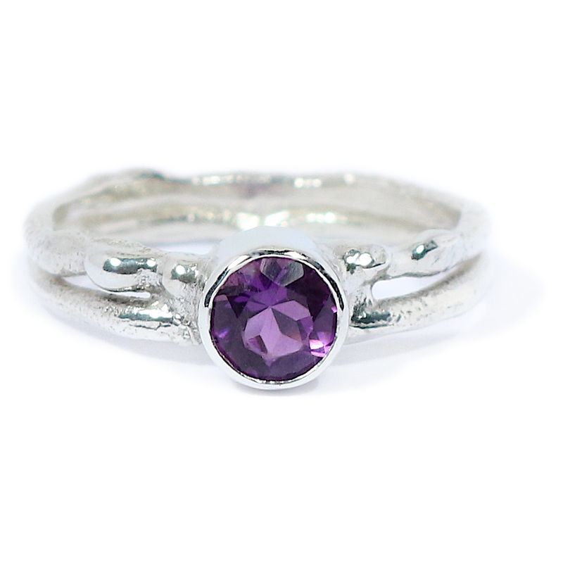 Silver Amethyst Cyclone 2 Ring