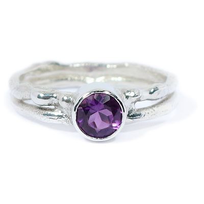 Silver Amethyst Cyclone 2 Ring