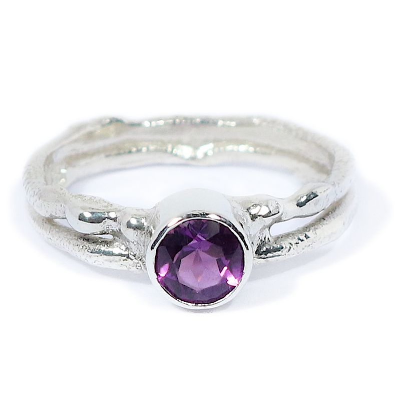 Silver Amethyst Cyclone 2 Ring
