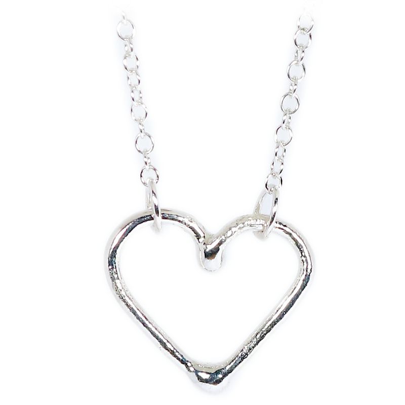 Silver 20mm Heart Necklace