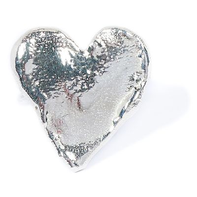 Silver Solid Heart(20mm wide) Cyclone 1 Ring