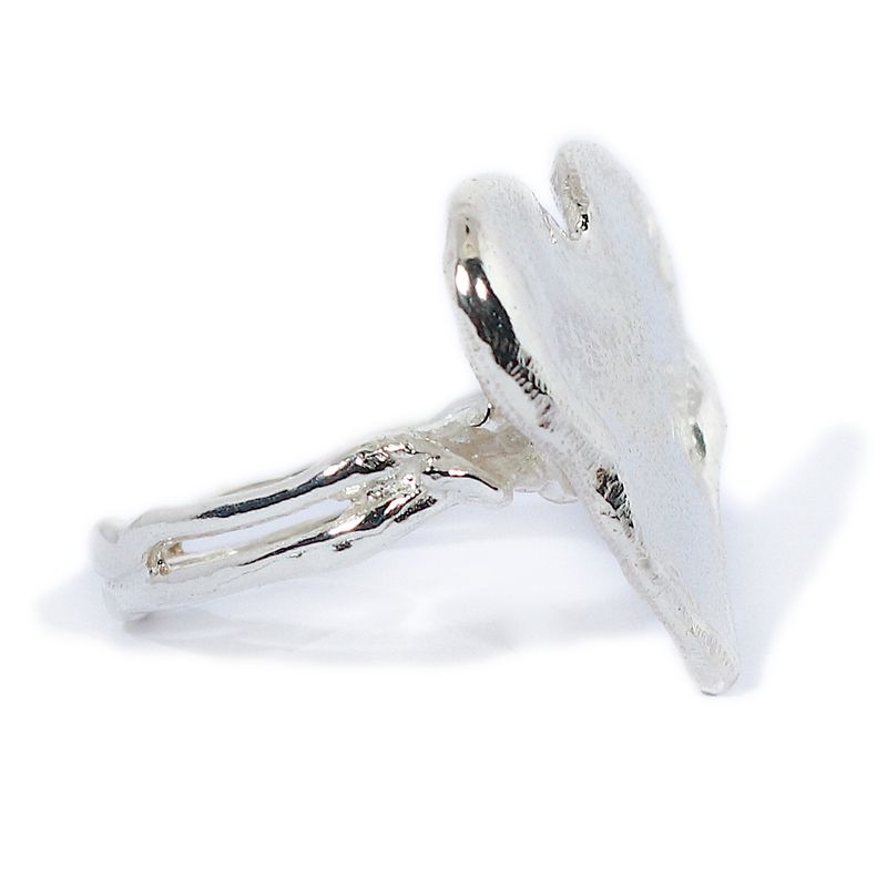Silver Solid Heart(20mm wide) Cyclone 2 Ring