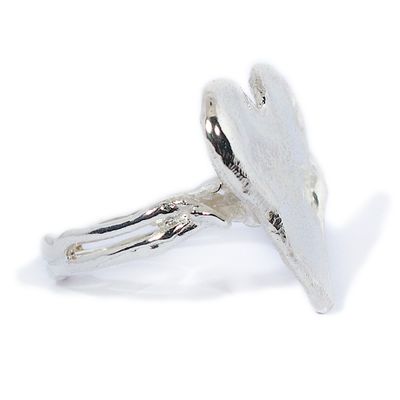 Silver Solid Heart(20mm wide) Cyclone 2 Ring