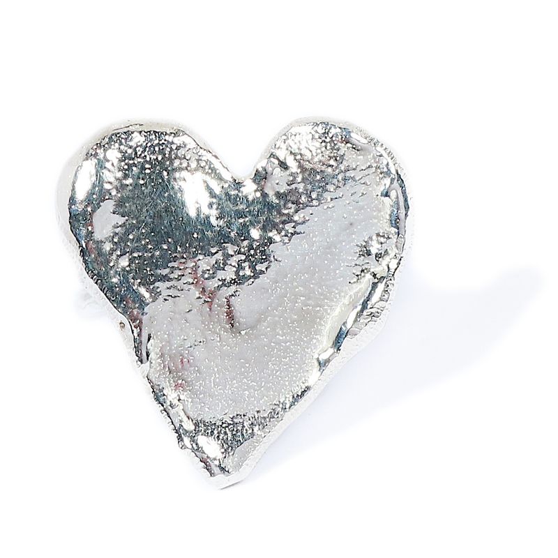 Silver Solid Heart(20mm wide) Cyclone 2 Ring