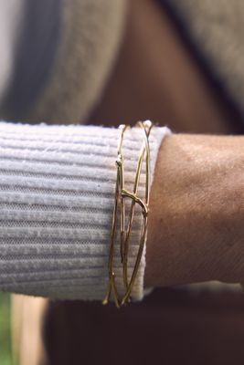 9ct Yellow Gold Narrow Birdsnest Bangle