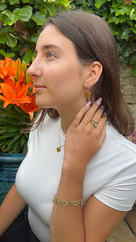 9ct Yellow Gold Solid Textured Heart Drop Earrings (15mm wide)